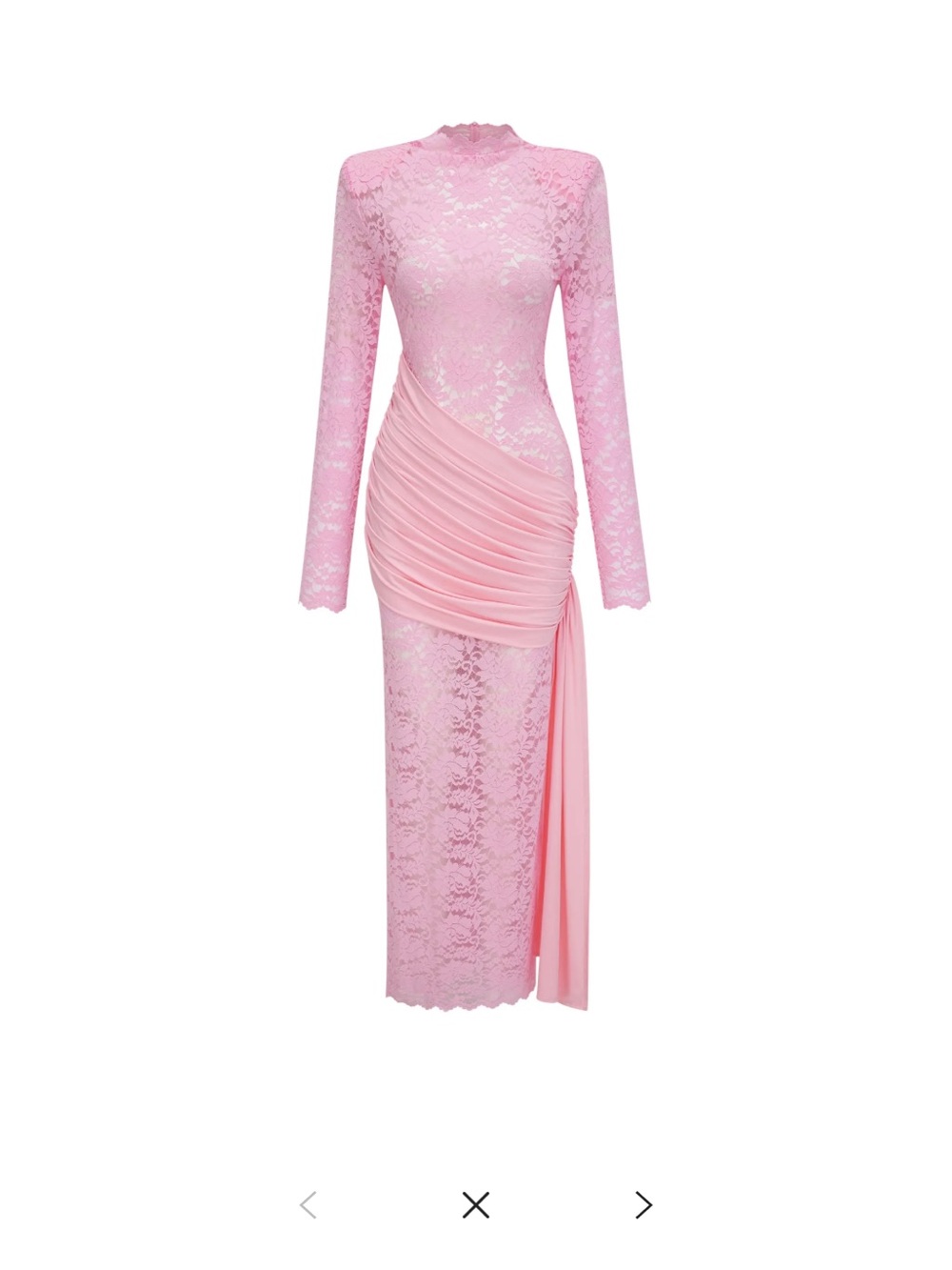 Lace pink maxi dress